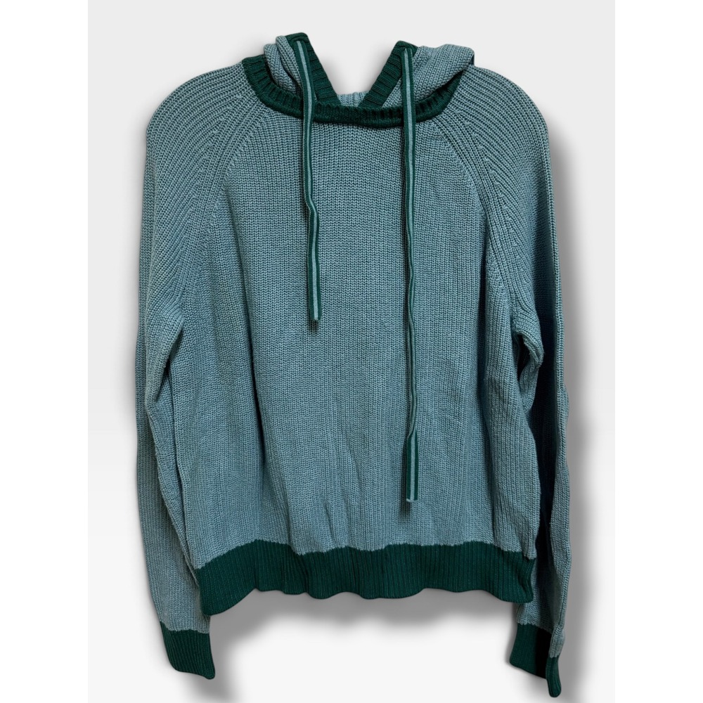 Krimson Klover Big Sur Sweater Hoodie Title Nine Blue Green Silk Blend 100840